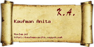 Kaufman Anita névjegykártya