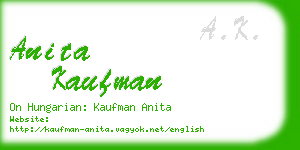 anita kaufman business card